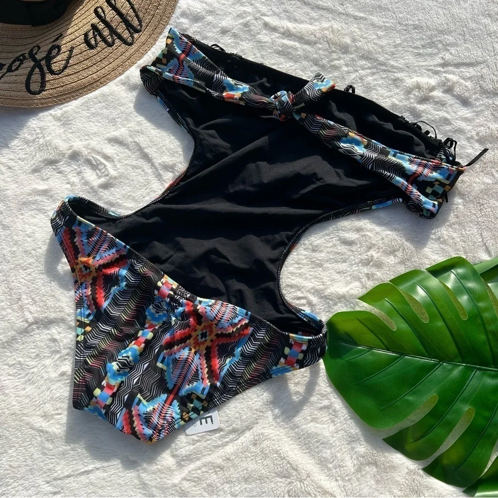 L*Space Cut Out Fringe One Piece Swimsuit